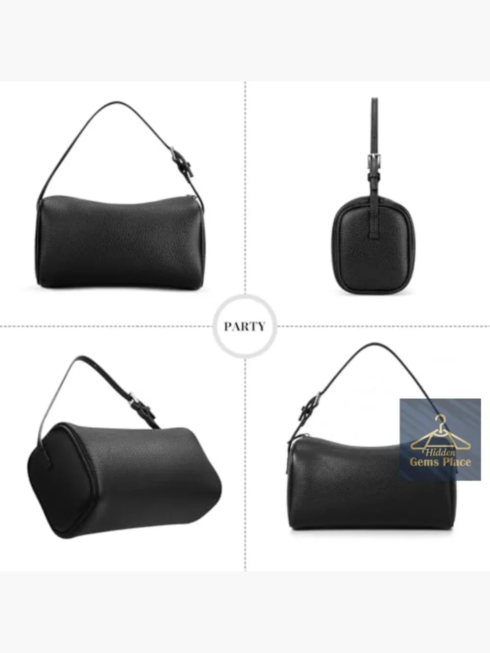 Vegan Leather Mini Crossbody Hobo Purse with Adjustable Strap
